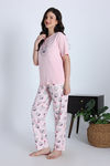 Zivame Cup Cake Knit Poly Pyjama Set - Heavenly Pink — thumbnail 2